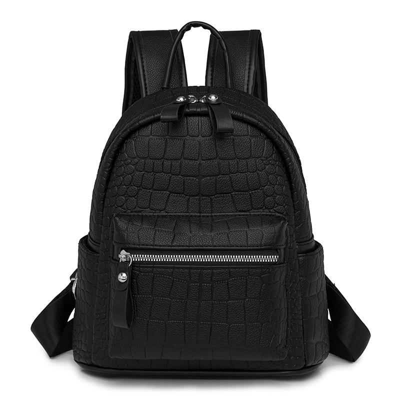 Mens Backpacks | city backpack in CROCODILE-EMBOSSED leather Black