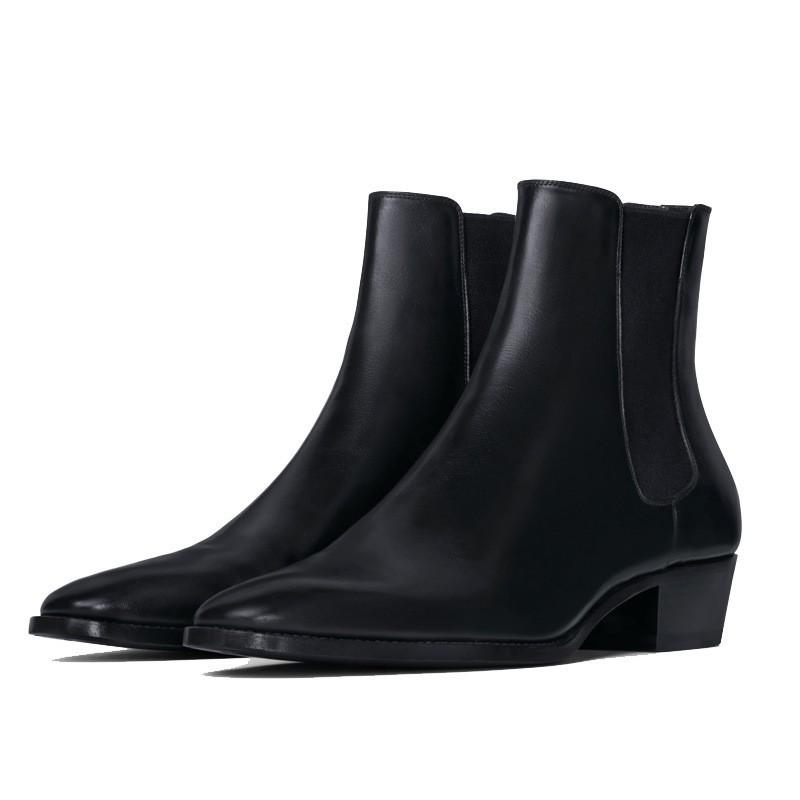 Mens Boots | wyatt chelsea boots in smooth leather Black