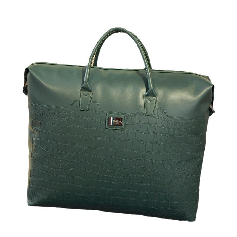 Mens Briefcases | DUFFLE briefcase bag in crocodile-embossed matte leather Black