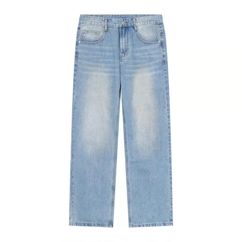 Mens Denim | Long Baggy Jeans in Charlotte Blue Denim Charlotte Blue