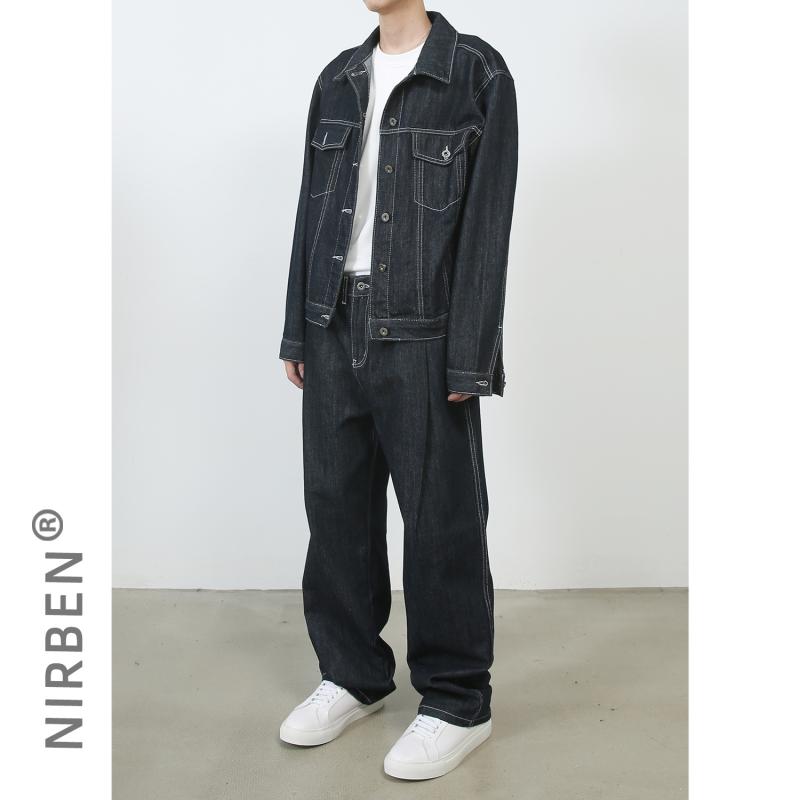 Mens Denim | Oversized Jacket in Dark Blue Black denim Dark Blue Black