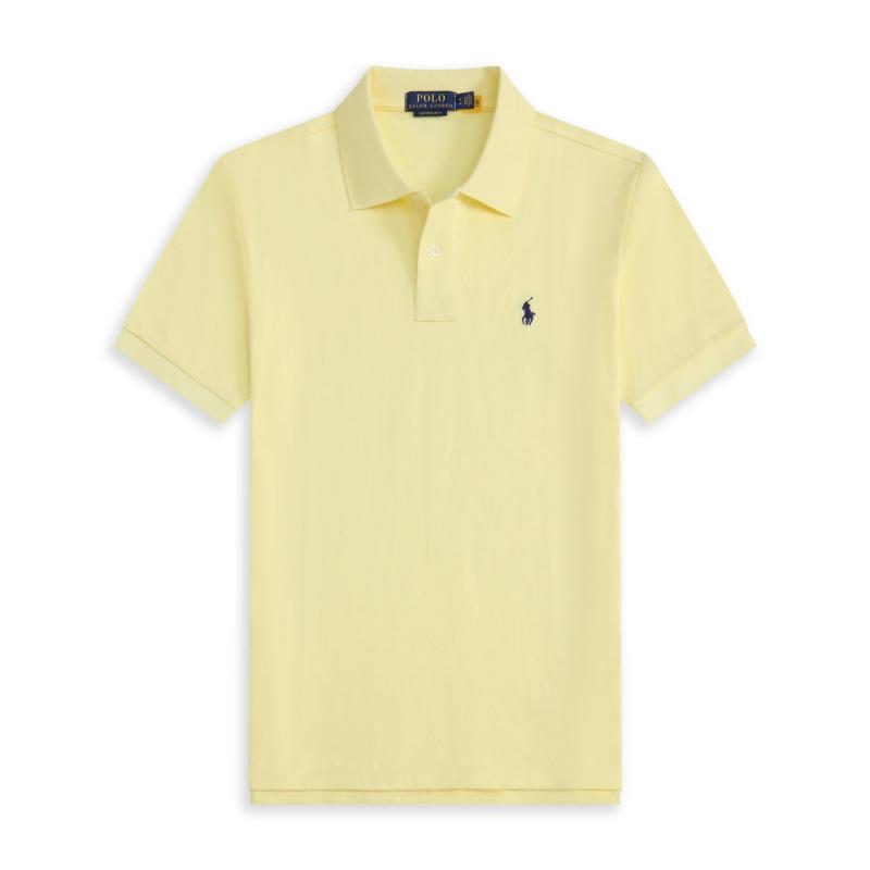 Mens Jersey | Polo Shirt Cassandre in Cotton Piqué Yellow And Blue