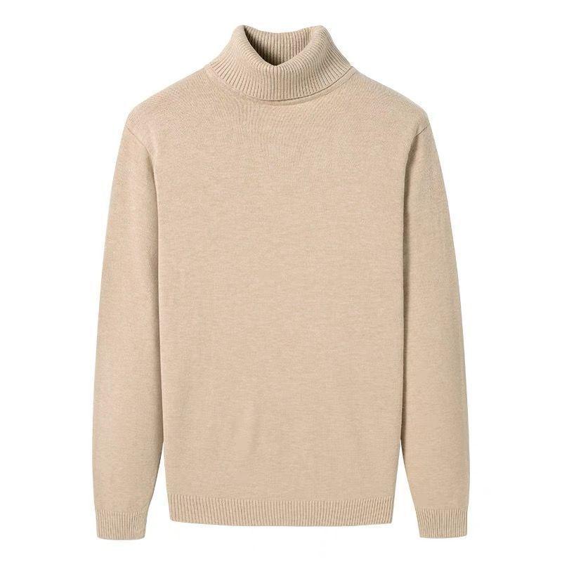 Mens Knitwear | Turtleneck Sweater in Cashmere Gris Chine