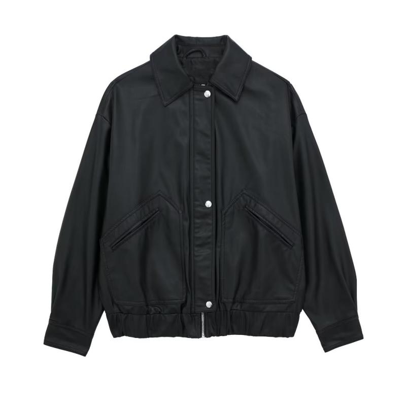 Mens Leather And Coats | bomber jacket in grained lambskin Black