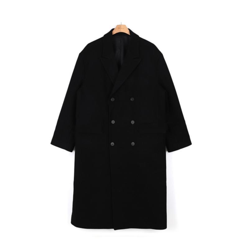 Mens Leather And Coats | oversized coat in wool Anthracite Chine