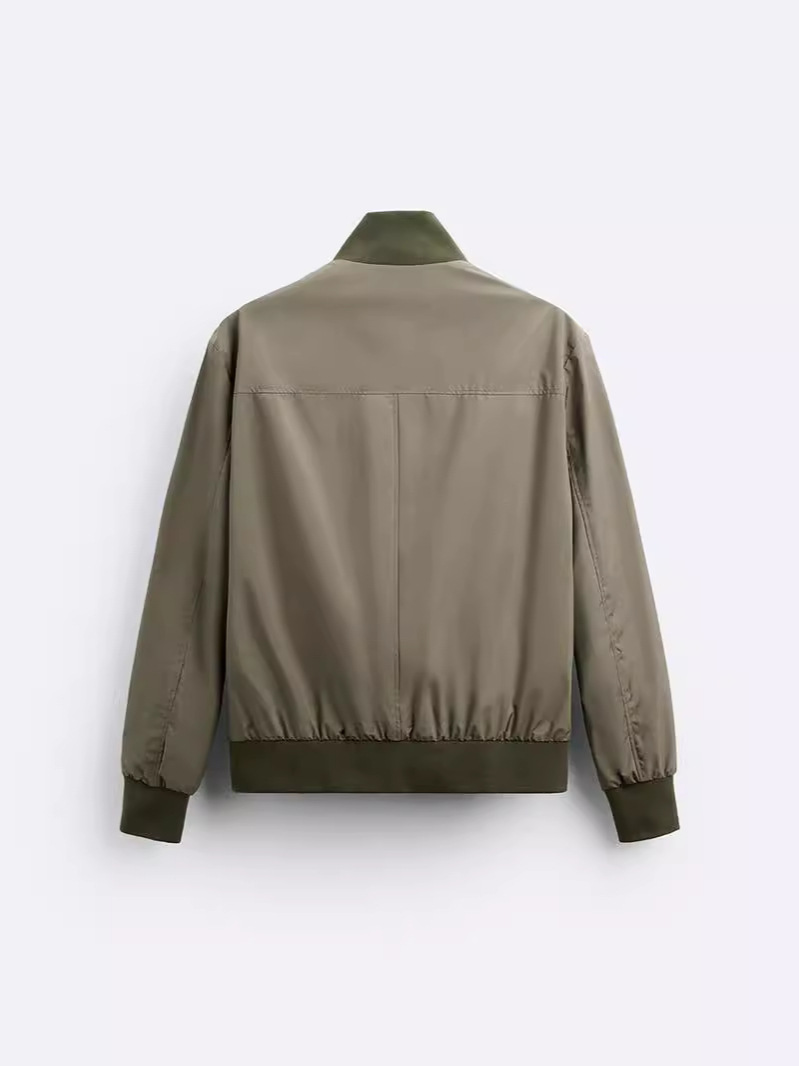 Mens Outerwear | Teddy Jacket in Satin Kaki