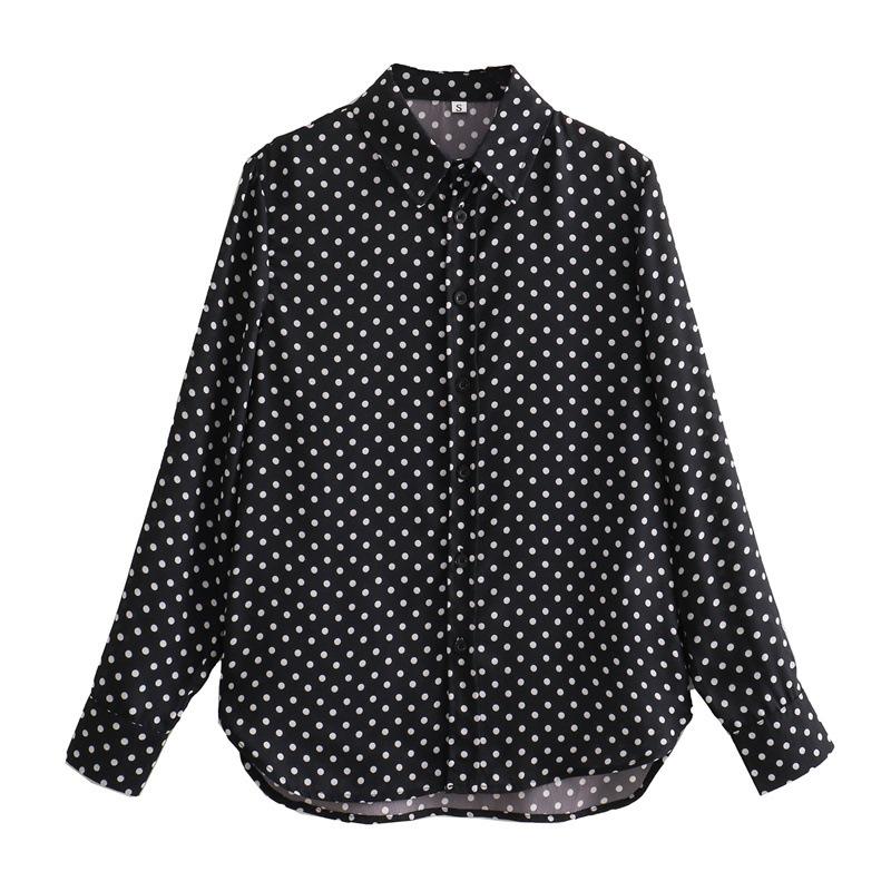 Mens Shirts | Shirt in Dotted Shiny And Matte Silk Noir Craie