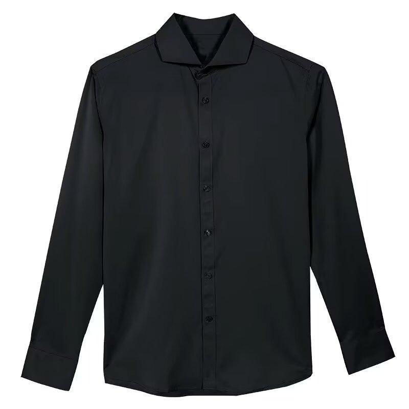 Mens Shirts | shirt in silk crepe muslin Black