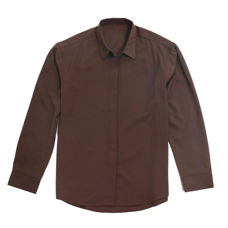 Mens Shirts | shirt in silk crepe muslin Chocolat