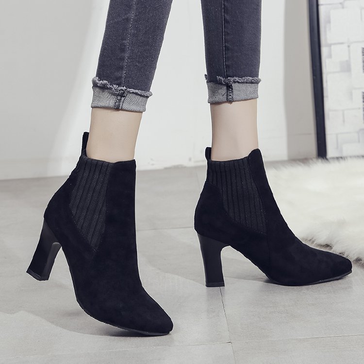 Womens Boots | THEO chelsea booties in suede Black