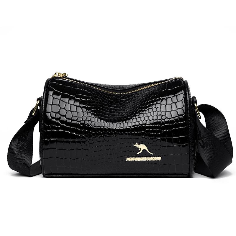 Womens Crossbody Bags | CASSANDRE phone holder in SHINY crocodile-embossed leather Black