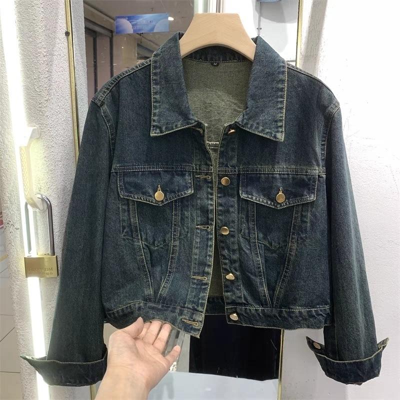 Womens Denim | 80’s Jacket in Dark Blue Black Denim Dark Blue Black