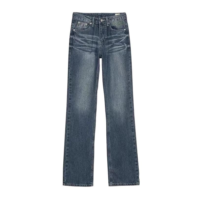 Womens Denim | Straight Jeans in Blue Denim Authentic Vintage Blue