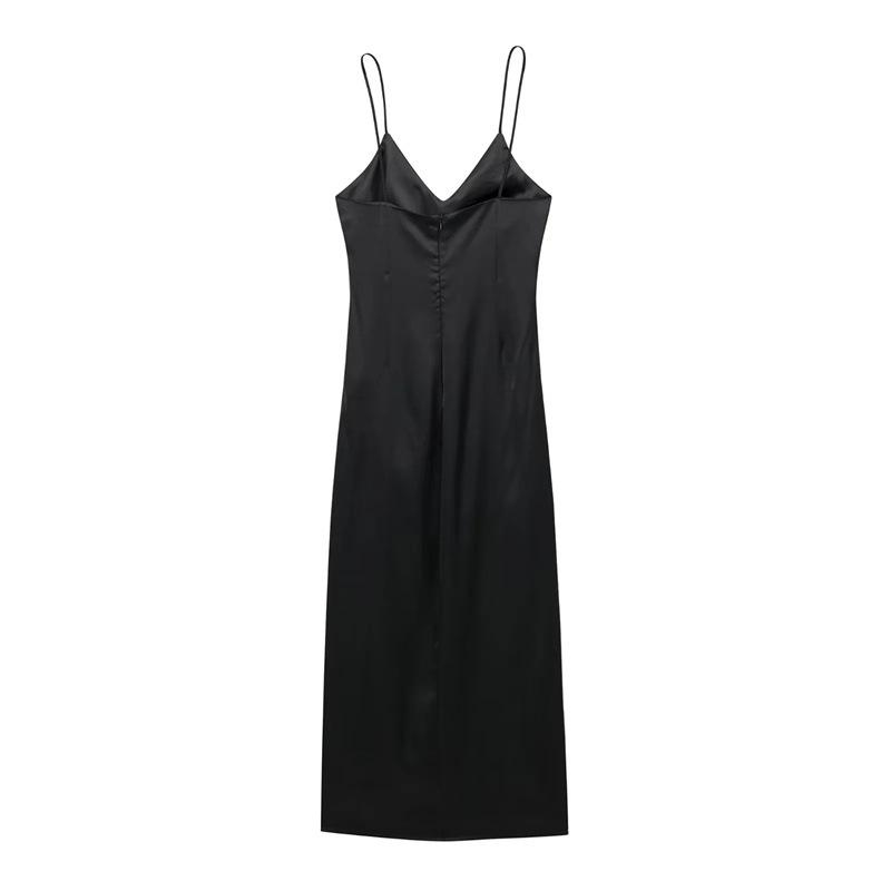 Womens Dresses And Skirts | backless slip dress in lambskin Black