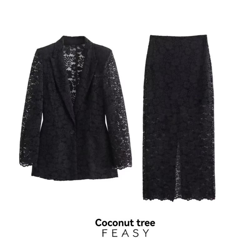 Womens Jackets And Pants | Tuxedo Jacket in Guipure Black