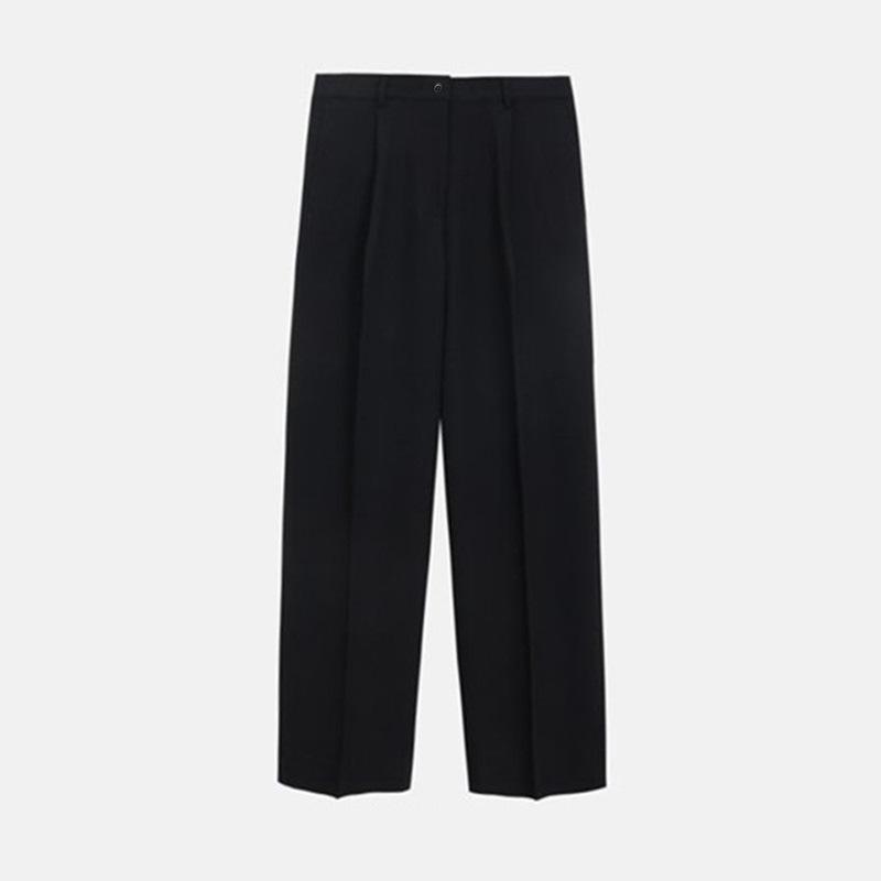 Womens Jackets And Pants | Wide-Leg Pants in Grain de Poudre Black