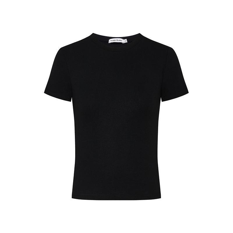 Womens Knitwear | T-Shirt Sweater in Wool Black