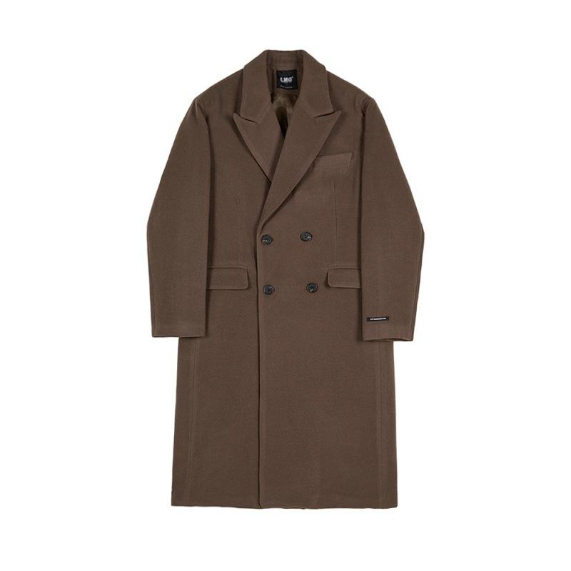 Womens Leather And Coats | long coat in cashmere and wool felt Kaki