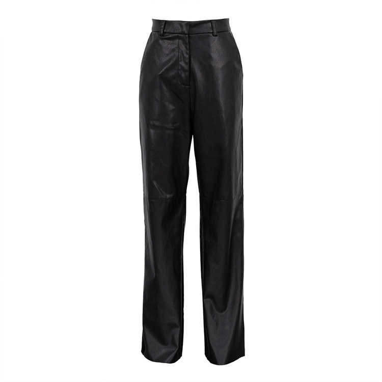 Womens Leather And Coats | pants in lambskin Black