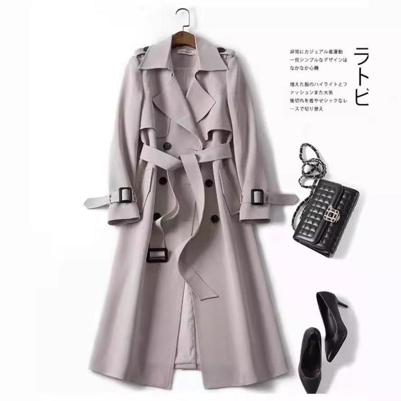 Womens Leather And Coats | Trench Coat in Twill Sand