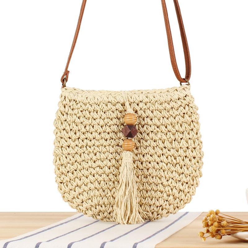 Womens Mini Bags | Le 5 à 7 mini in raffia Natural And Brick