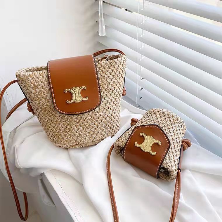 Womens Paniers And Totes | mini Manon in raffia Naturel And Brick