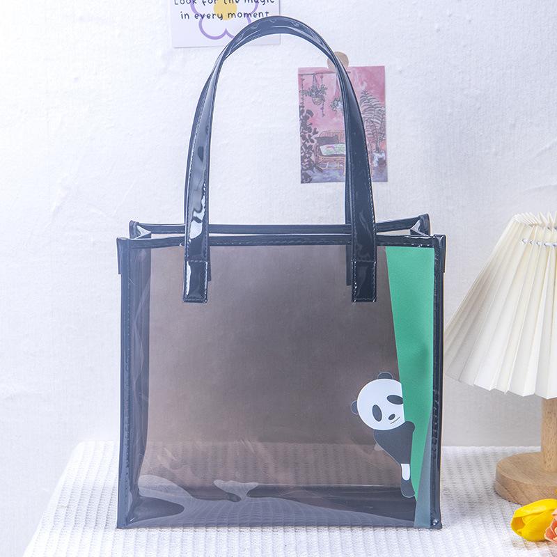 Womens Paniers And Totes | PANIER medium in vinyl and shiny leather Noir And Peppermint