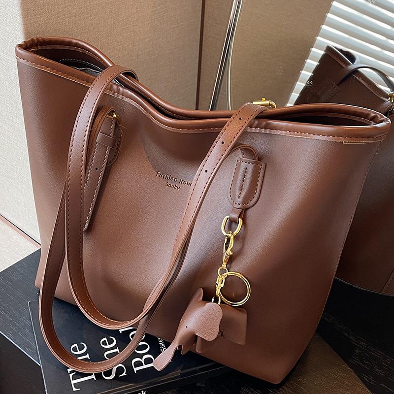 Womens Paniers And Totes | SHOPPING TOY IN LEATHER Greyish Brown