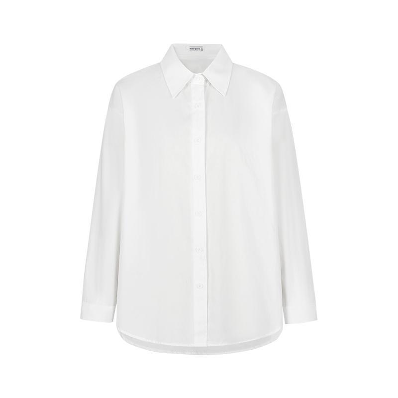 Womens Shirts And Tops | boyfriend shirt in cotton poplin White