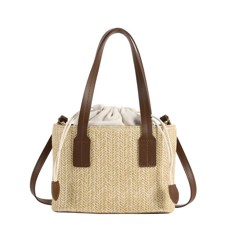 Womens Top Handles | SAC DE JOUR medium supple in raffia and vegetable-tanned leather Naturel And Brick